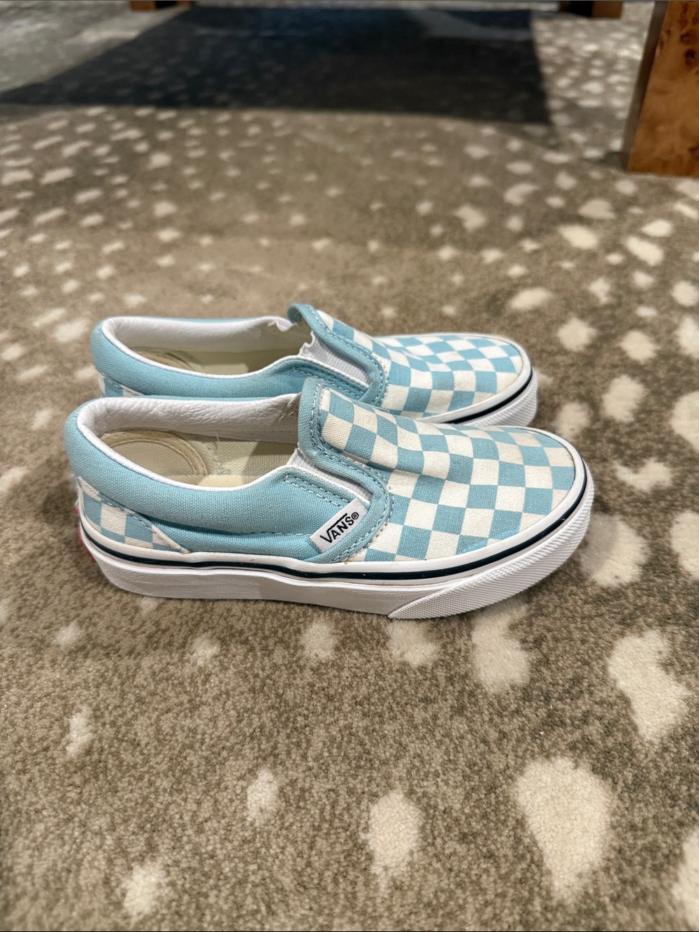 Vans Kids Classic Slip-On Checkerboard Light Blue/White. Size Little Kid 11.5